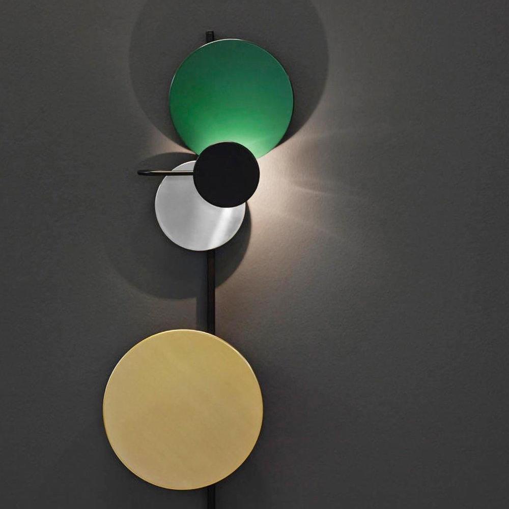 Retro Multicolor Metal Disc Wall Light Black