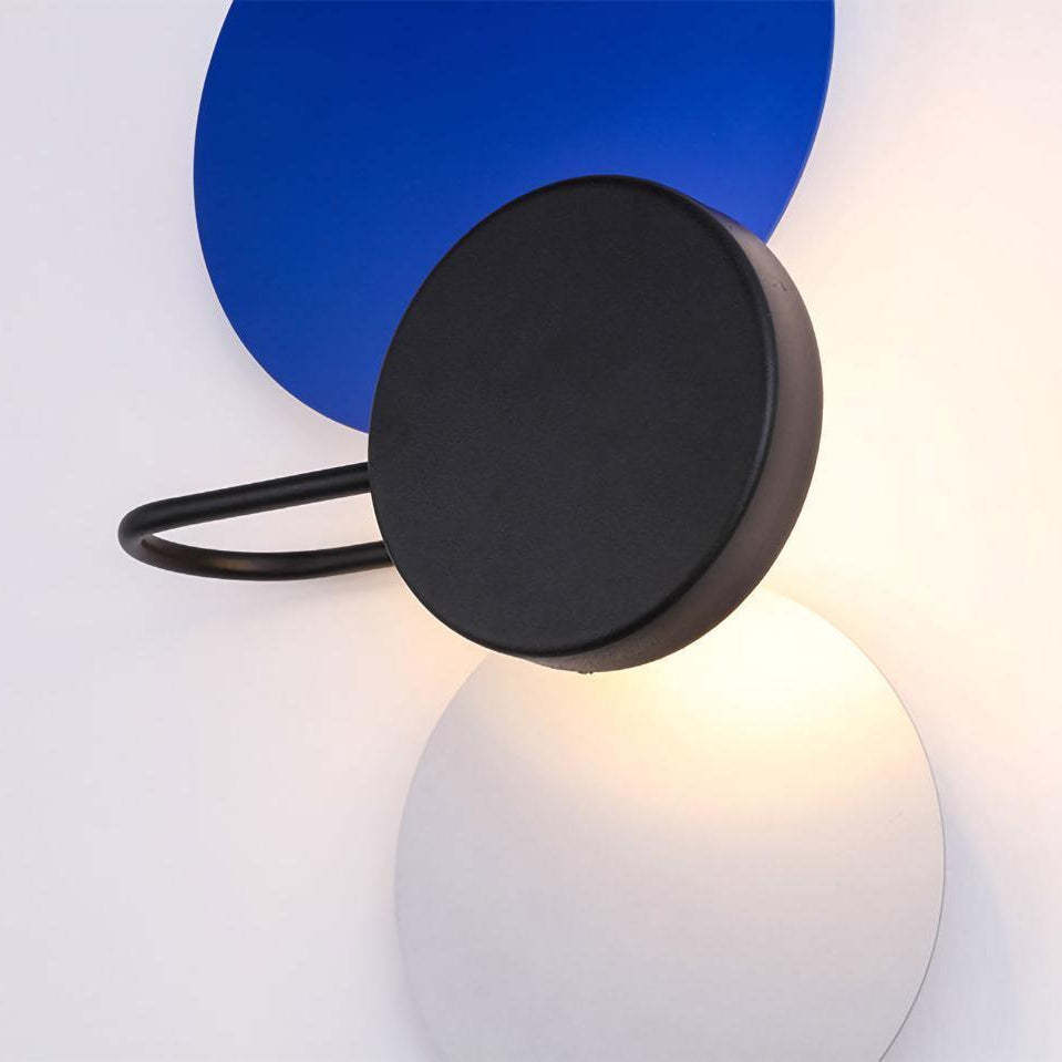 Retro Multicolor Metal Disc Wall Light Black