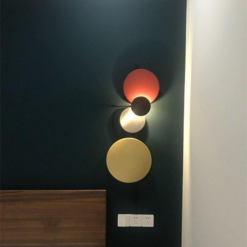 Retro Multicolor Metal Disc Wall Light Black