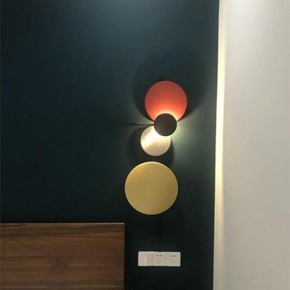 Retro Multicolor Metal Disc Wall Light Black