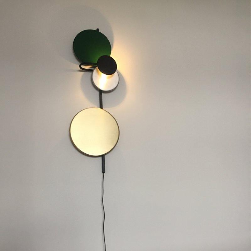 Retro Multicolor Metal Disc Wall Light Black