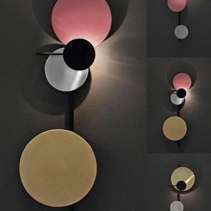 Retro Multicolor Metal Disc Wall Light Black