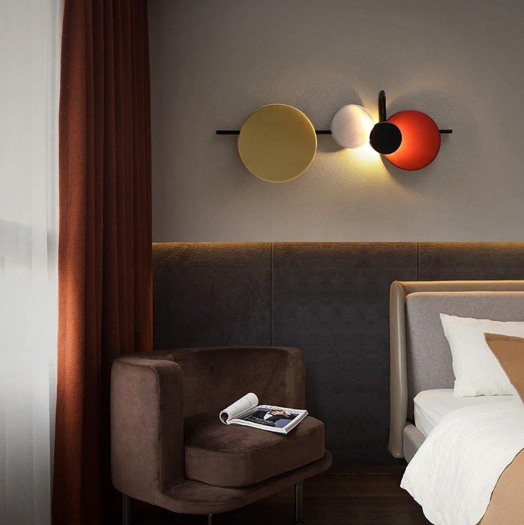Retro Multicolor Metal Disc Wall Light Black