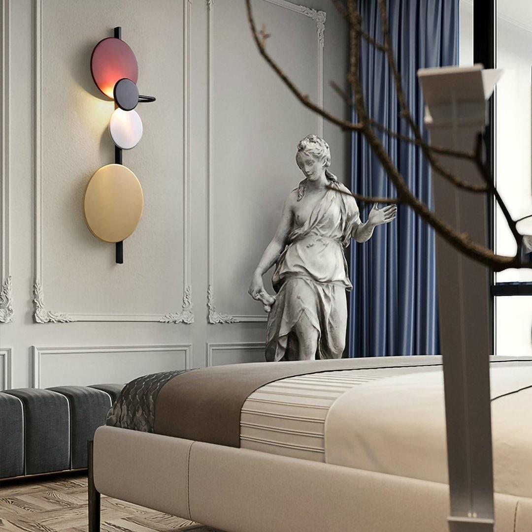 Retro Multicolor Metal Disc Wall Light Black