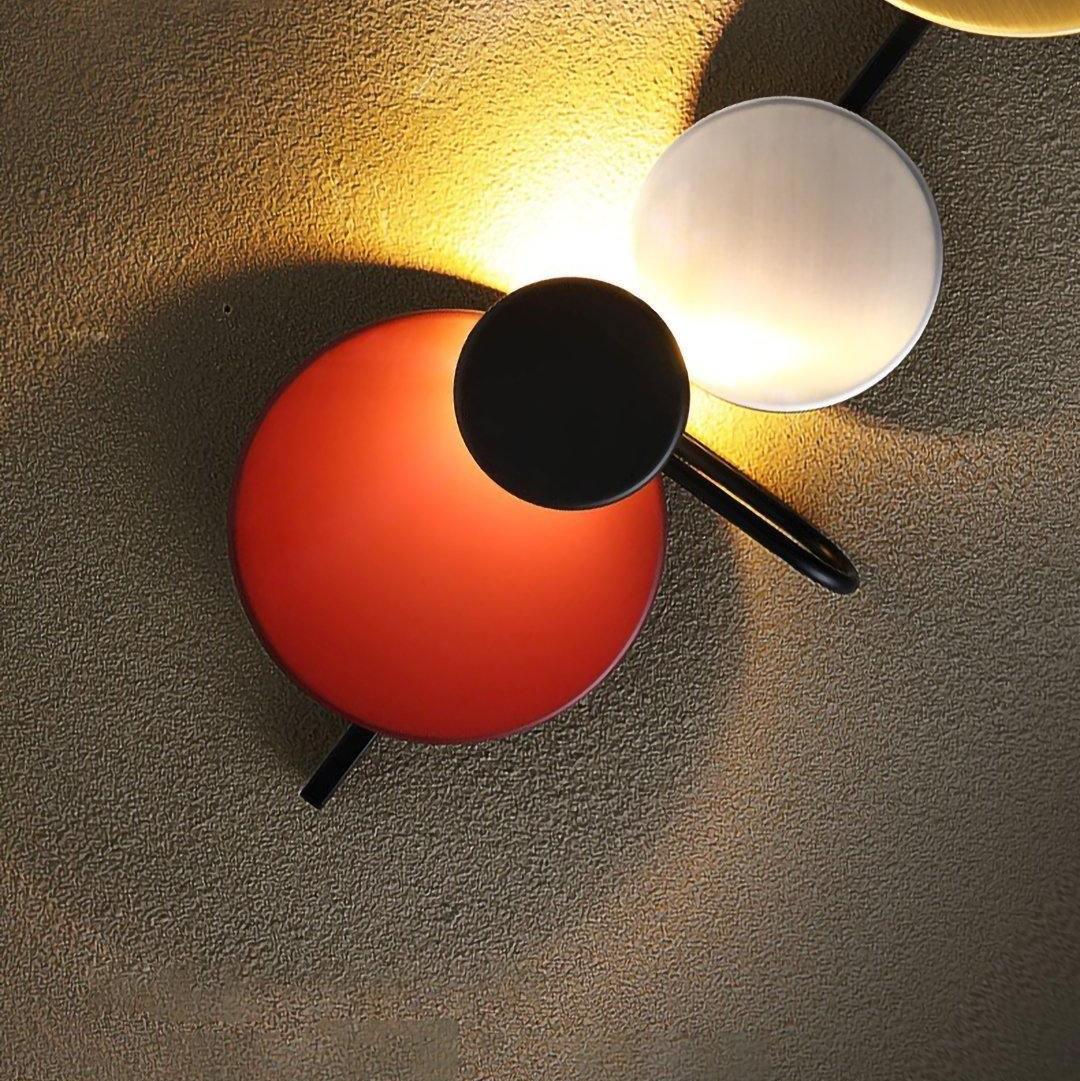 Retro Multicolor Metal Disc Wall Light Black