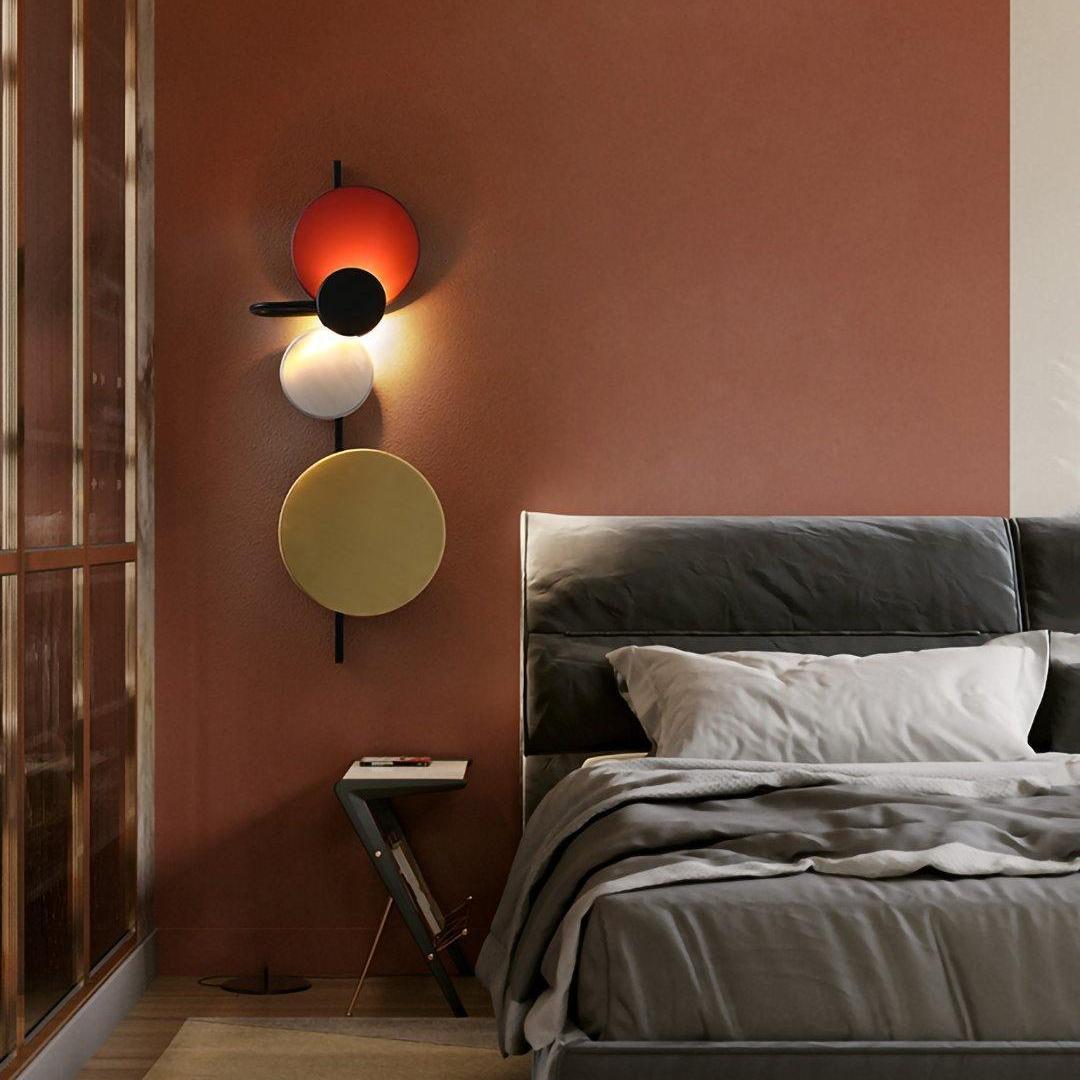 Retro Multicolor Metal Disc Wall Light Black