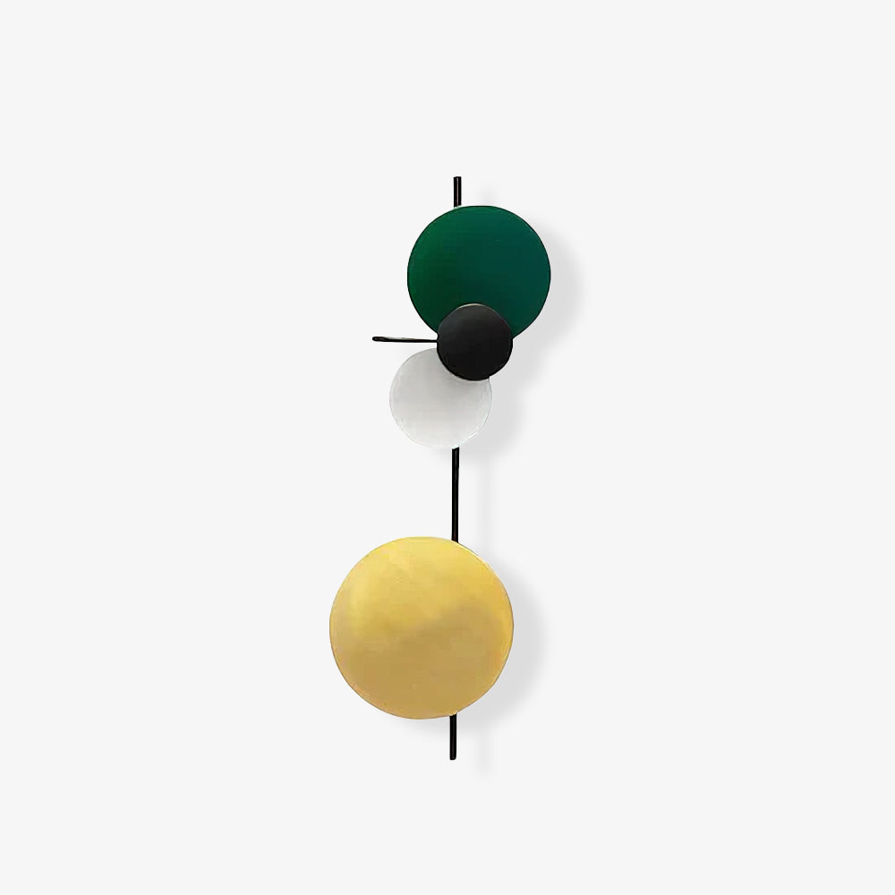 Retro Multicolor Metal Disc Wall Light Black