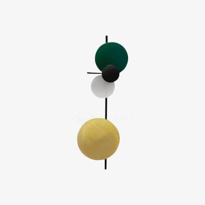 Retro Multicolor Metal Disc Wall Light Black