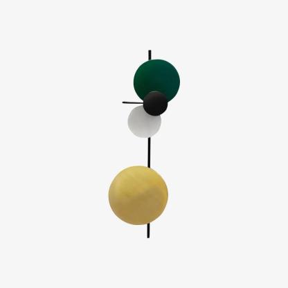 Retro Multicolor Metal Disc Wall Light Black