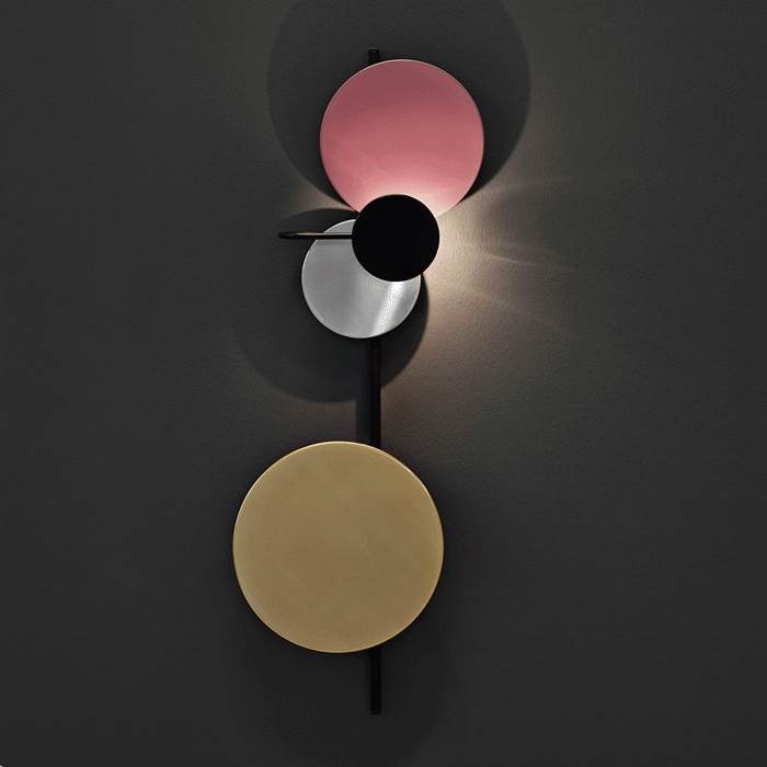 Retro Multicolor Metal Disc Wall Light Black