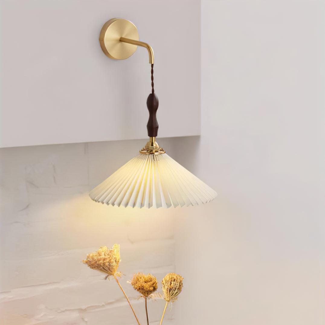 Verona Pleated Wooden Wall Light