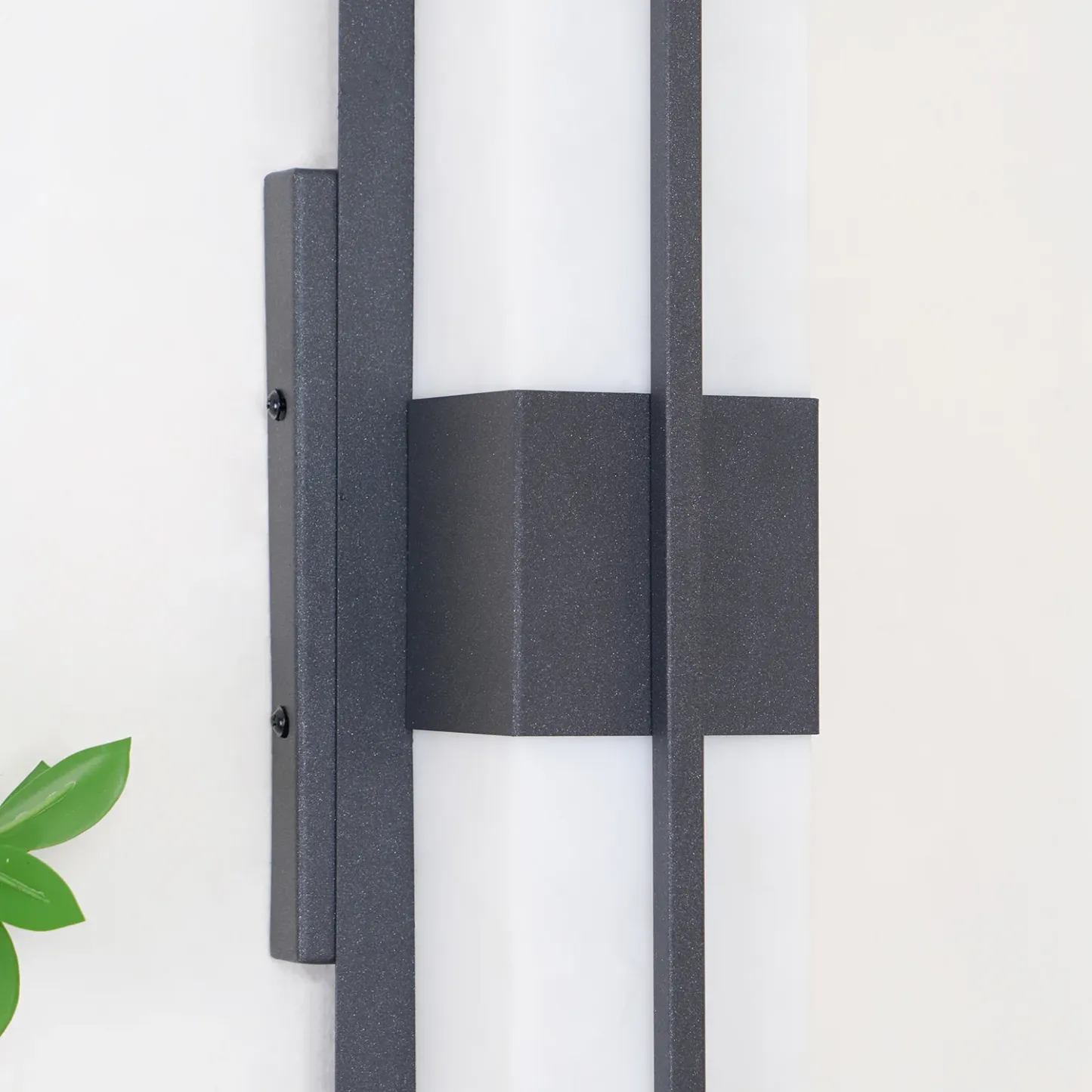 Edge Moderno Acrílico Negro Blanco Lámpara de Pared Impermeable Jardín Parque