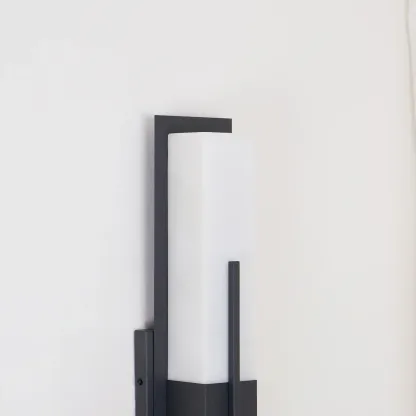 Edge Moderno Acrílico Negro Blanco Lámpara de Pared Impermeable Jardín Parque