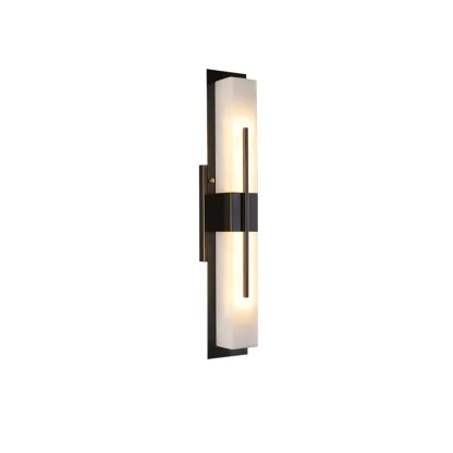 Edge Moderno Acrílico Negro Blanco Lámpara de Pared Impermeable Jardín Parque