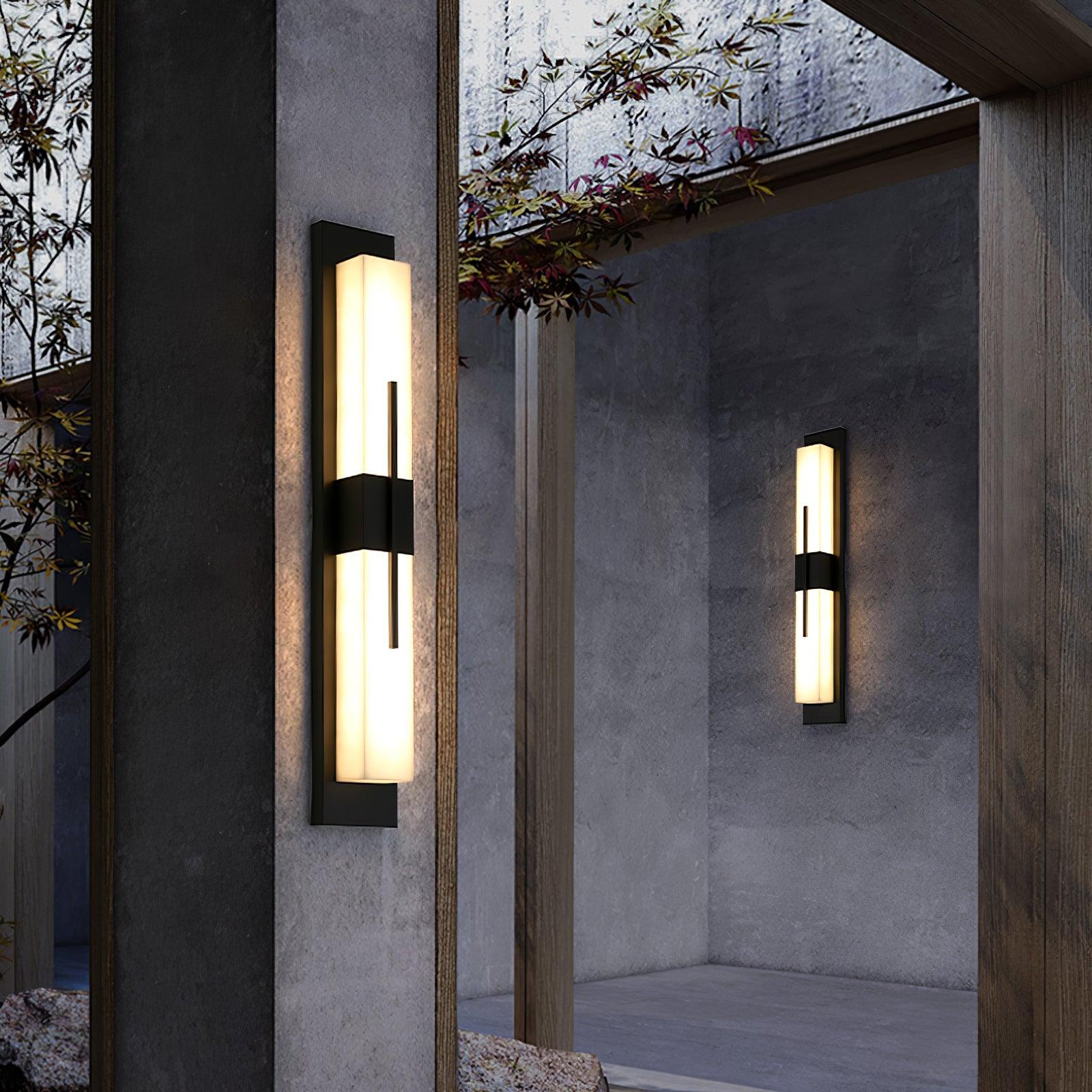 Edge Moderno Acrílico Negro Blanco Lámpara de Pared Impermeable Jardín Parque