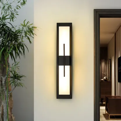 Edge Moderno Acrílico Negro Blanco Lámpara de Pared Impermeable Jardín Parque