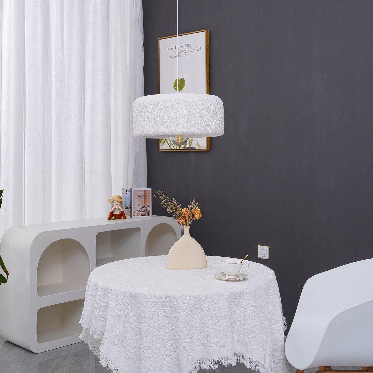 Byers LED Lámpara Colgante Tazón Gris Dormitorio/Comedor Metal
