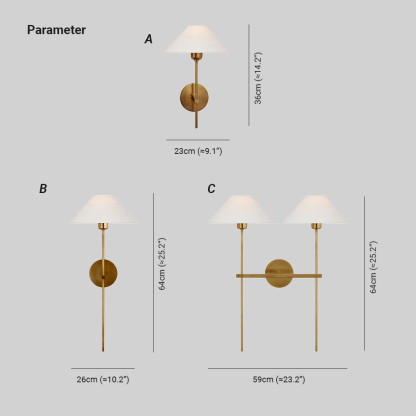 Alessio Vintage Classical Metal Wall Light Bathroom Bedroom Living Room