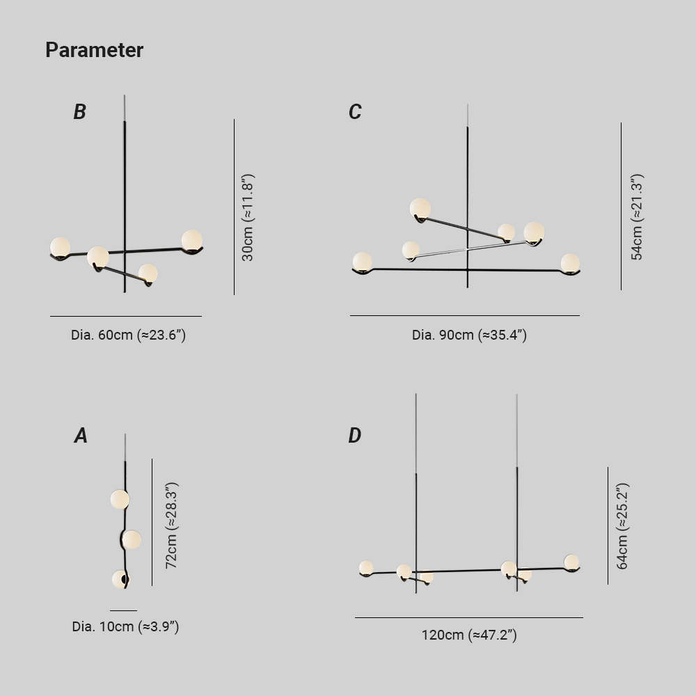 Alessio Minimalism Metal Glass Pendant Light Dining Room Bedroom