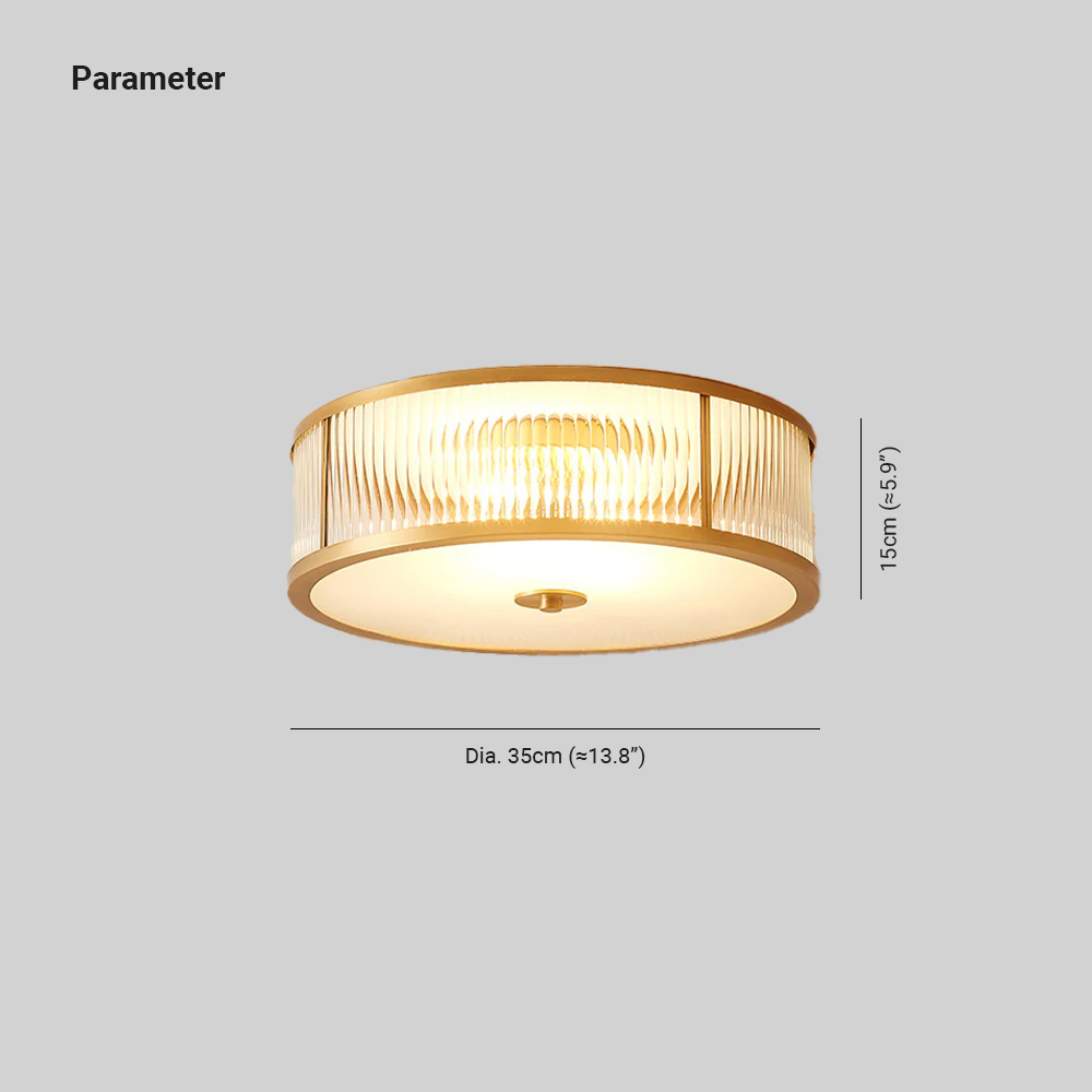 Alessio Modern Round Metal Glass Ceiling Lamp Dining Room Bedroom