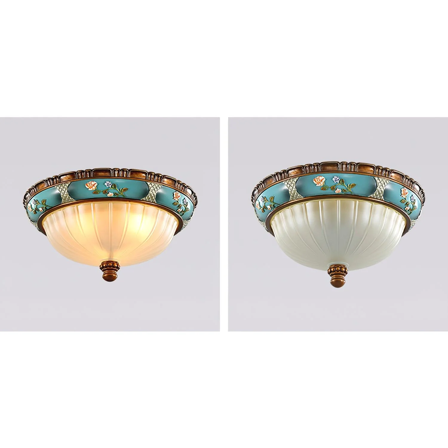 Alessio Vintage Classical Round Glass Ceiling Light Shades Bedroom