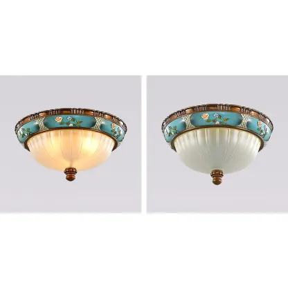 Alessio Vintage Classical Round Glass Ceiling Light Shades Bedroom