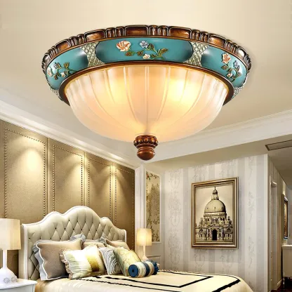 Jade Vintage Classical Round Glass Ceiling Light Shades Bedroom