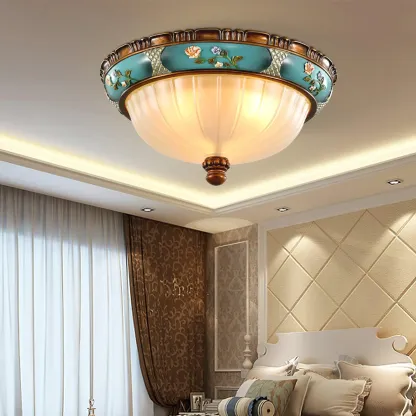Jade Vintage Classical Round Glass Ceiling Light Shades Bedroom