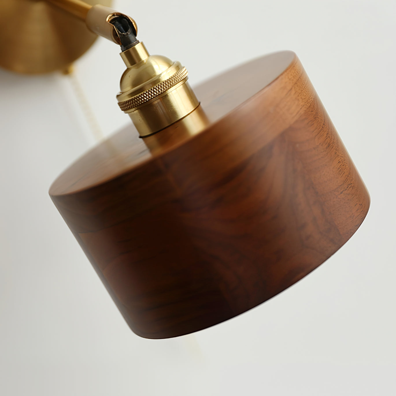 Hakka Rotatable Wood Brass Wall Light