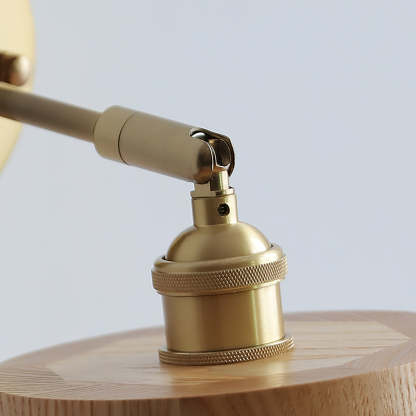 Hakka Rotatable Wood Brass Wall Light
