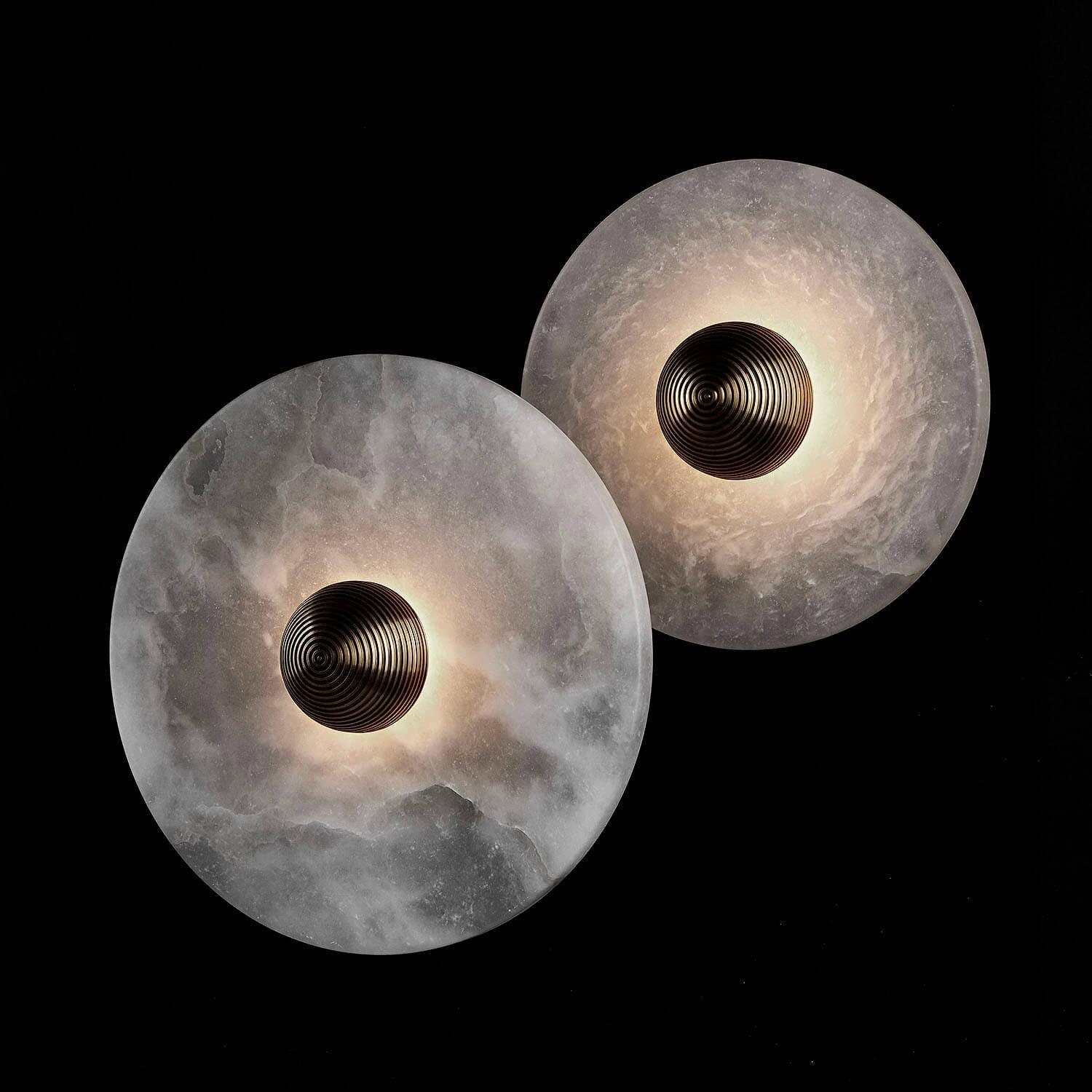Artelux Round Alabaster Combination Wall Lamp