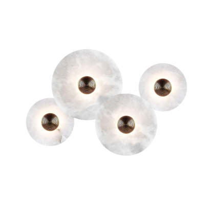 Artelux Round Alabaster Combination Wall Lamp