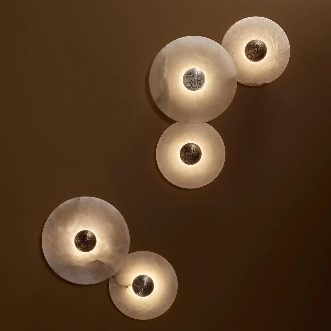 Artelux Round Alabaster Combination Wall Lamp