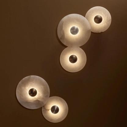 Artelux Round Alabaster Combination Wall Lamp