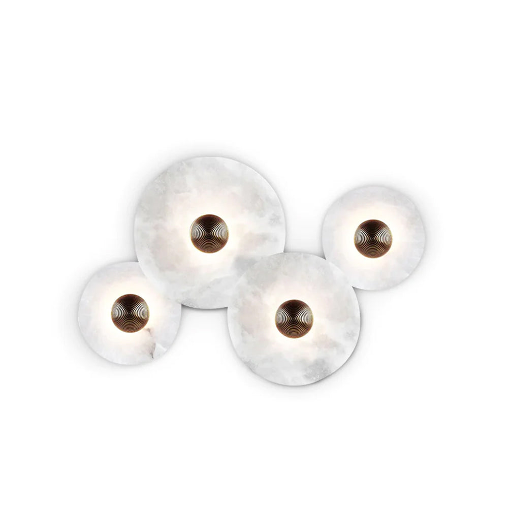 Artelux Round Alabaster Combination Wall Lamp