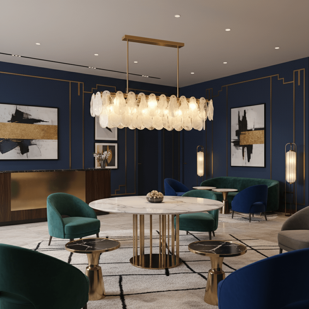 Verona Cloud Glass Tiered Brass Chandelier