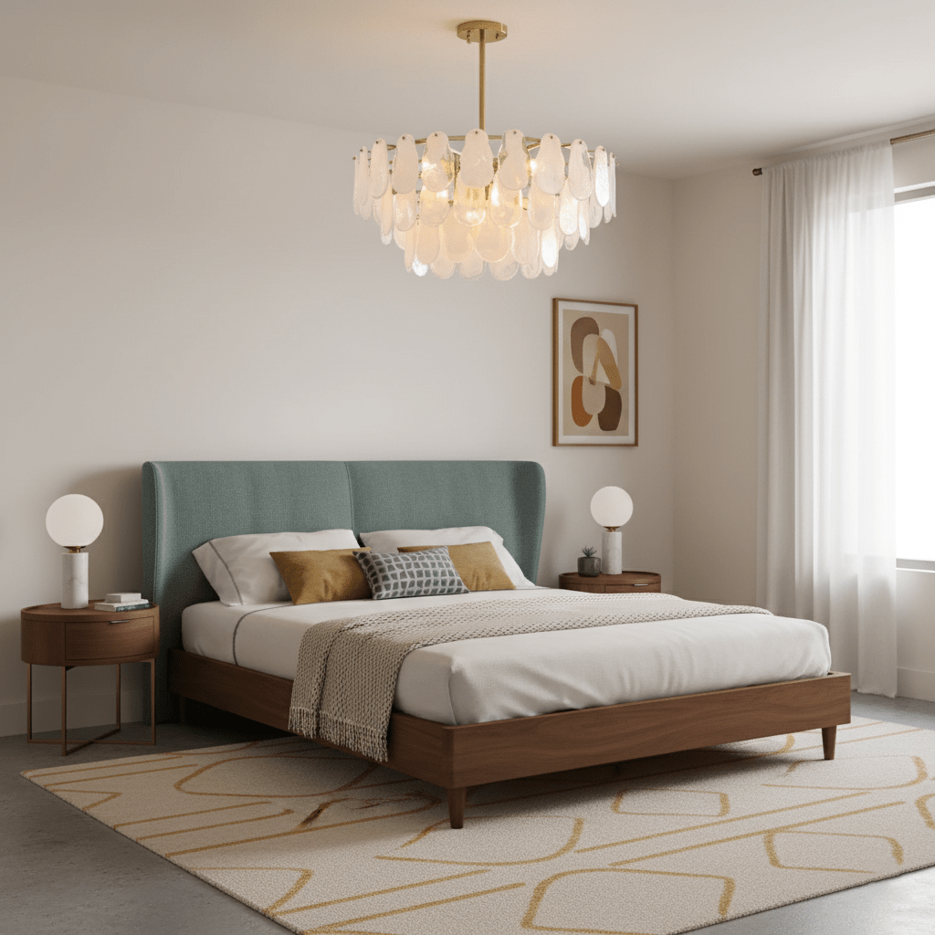 Verona Cloud Glass Tiered Brass Chandelier