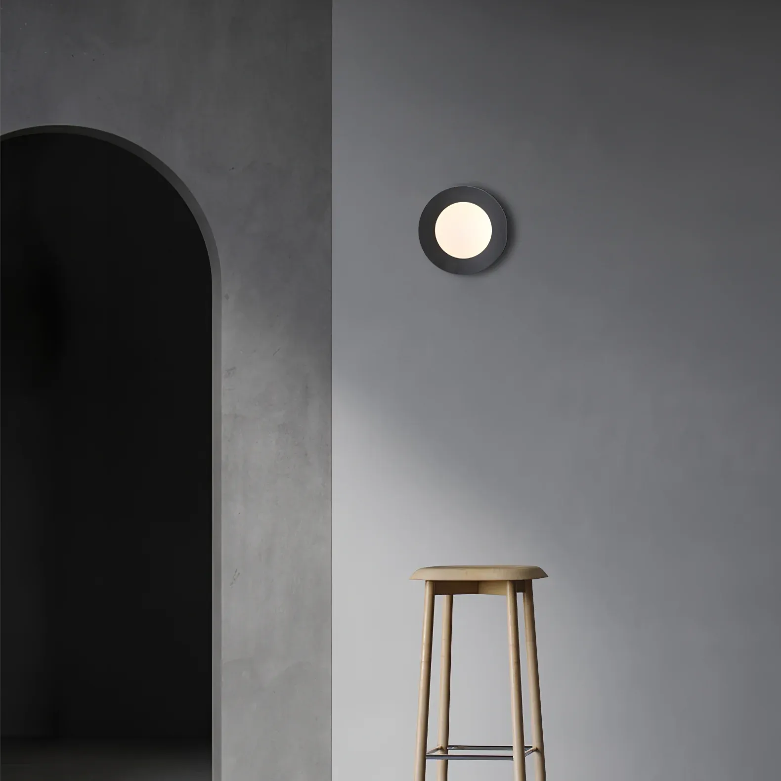 Orr Luz de Pared Moderna Minimalista con Vidrio Redondo para Dormitorio y Sala