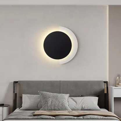 Edge Minimalismo Redondeado Acrílico Metal Lámpara de Pared Dormitorio Salón
