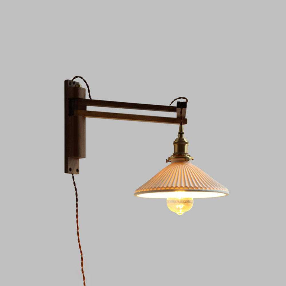 Ozawa Vintage Cerámica/Madera LED Aplique de Pared