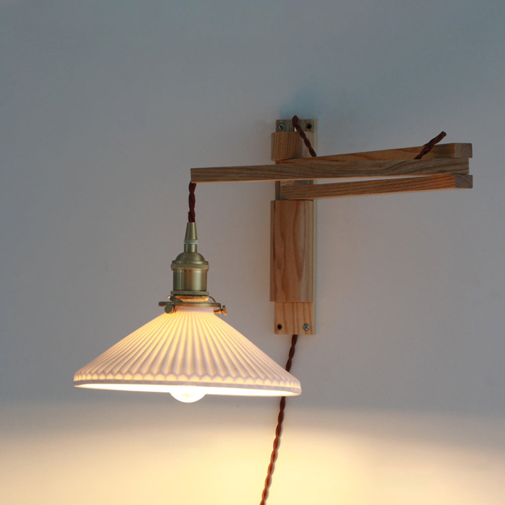 Ozawa Vintage Cerámica/Madera LED Aplique de Pared