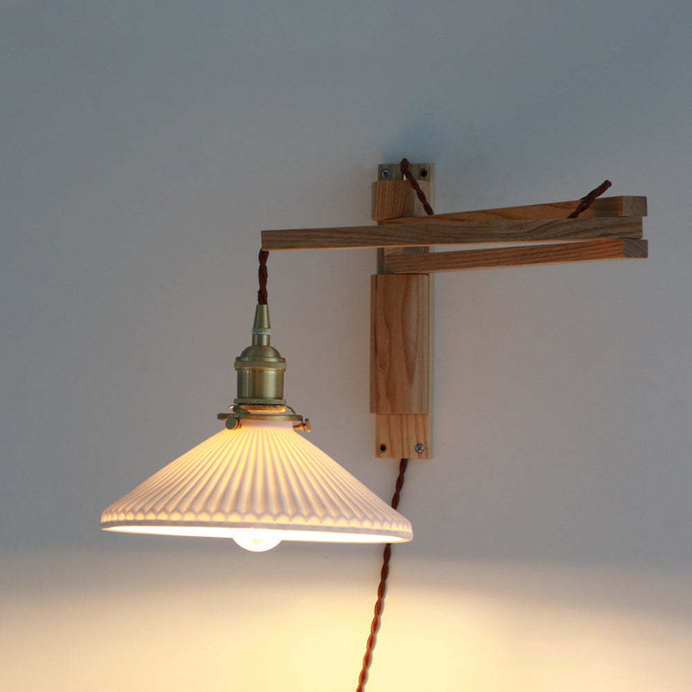 Ozawa Vintage Cerámica/Madera LED Aplique de Pared