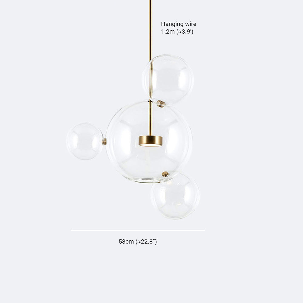 Hailie Moderne Boble Metal Pendellampe, Guld