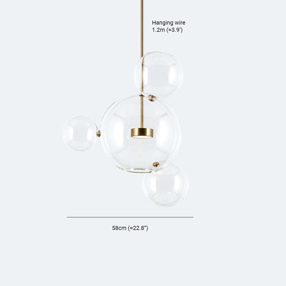 Hailie Moderne Boble Metal Pendellampe, Guld