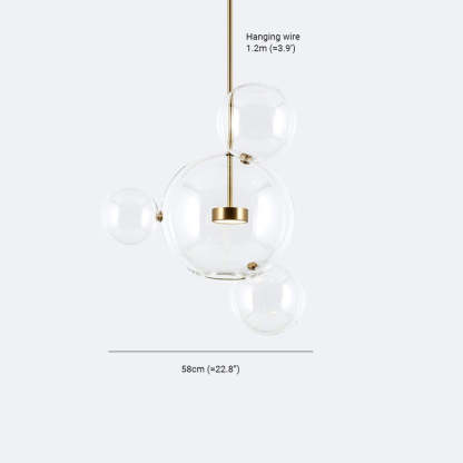 Hailie Moderne Boble Metal Pendellampe, Guld