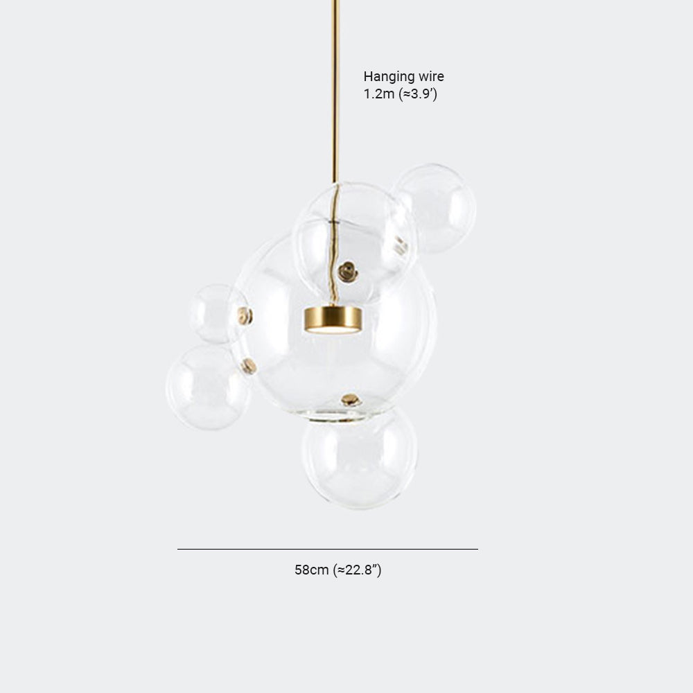 Hailie Moderne Boble Metal Pendellampe, Guld