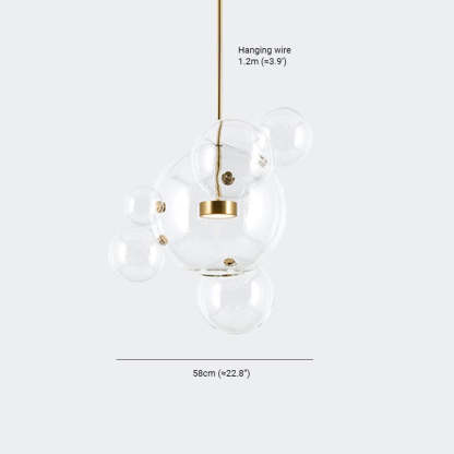Hailie Moderne Boble Metal Pendellampe, Guld