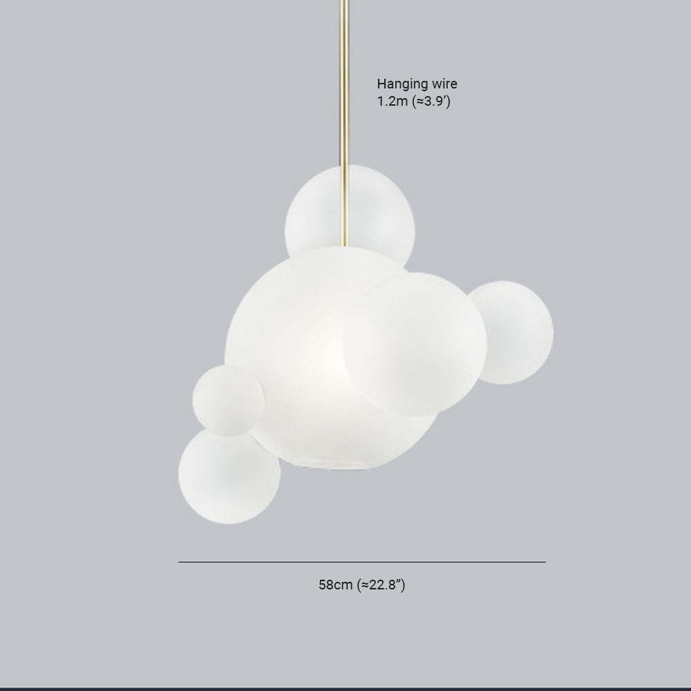 Hailie Moderne Boble Metal Pendellampe, Guld