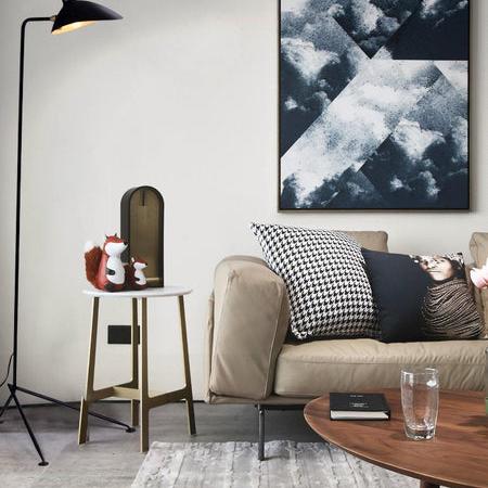 Axis Modern Metal Aluminum Floor Lamp Black