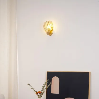 Orr Lámpara de Pared de Vidrio con Concha Inusual Moderna Dormitorio Sala de Estar